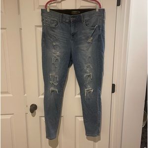 Torrid Bombshell Premium Stretch High-Rise Destructed Denim Jeans Size 20 Tall